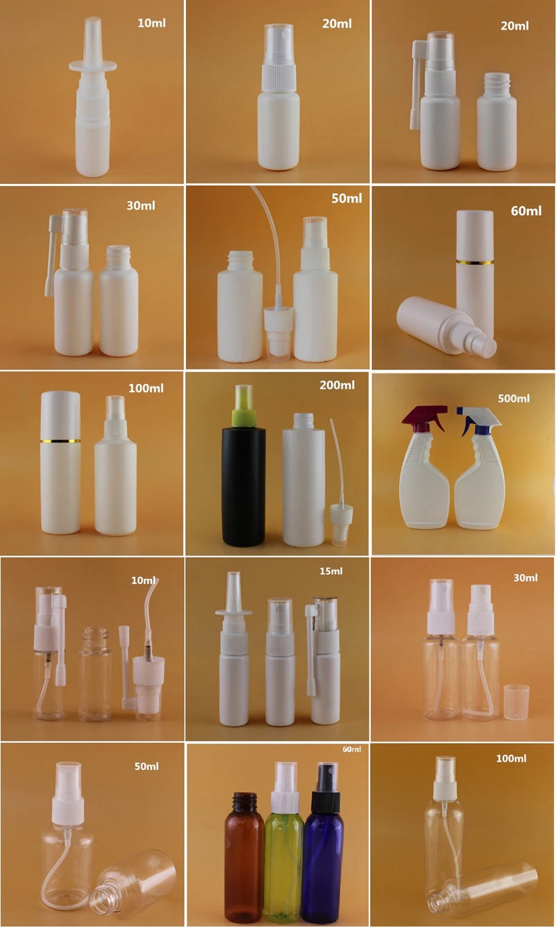 Manufacturer BPA Free 20ml Pet HDPE PE Long Nozzle Nasal Spray Bottle